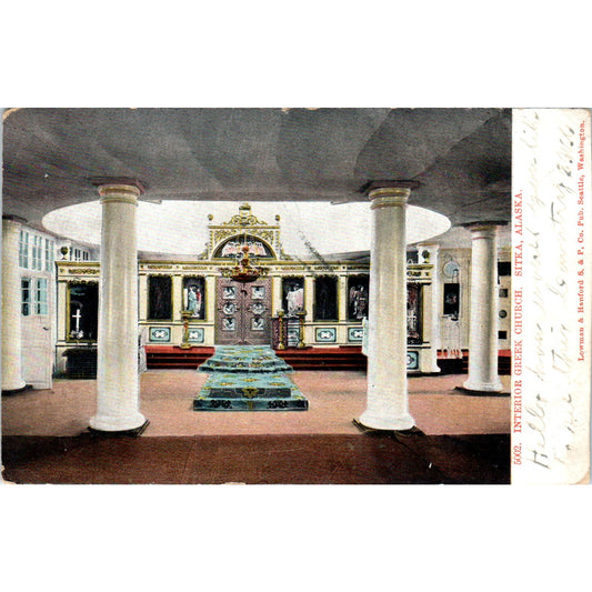 Greek Church Interior Sitka 1907 Alaska Original Postcard P2-6