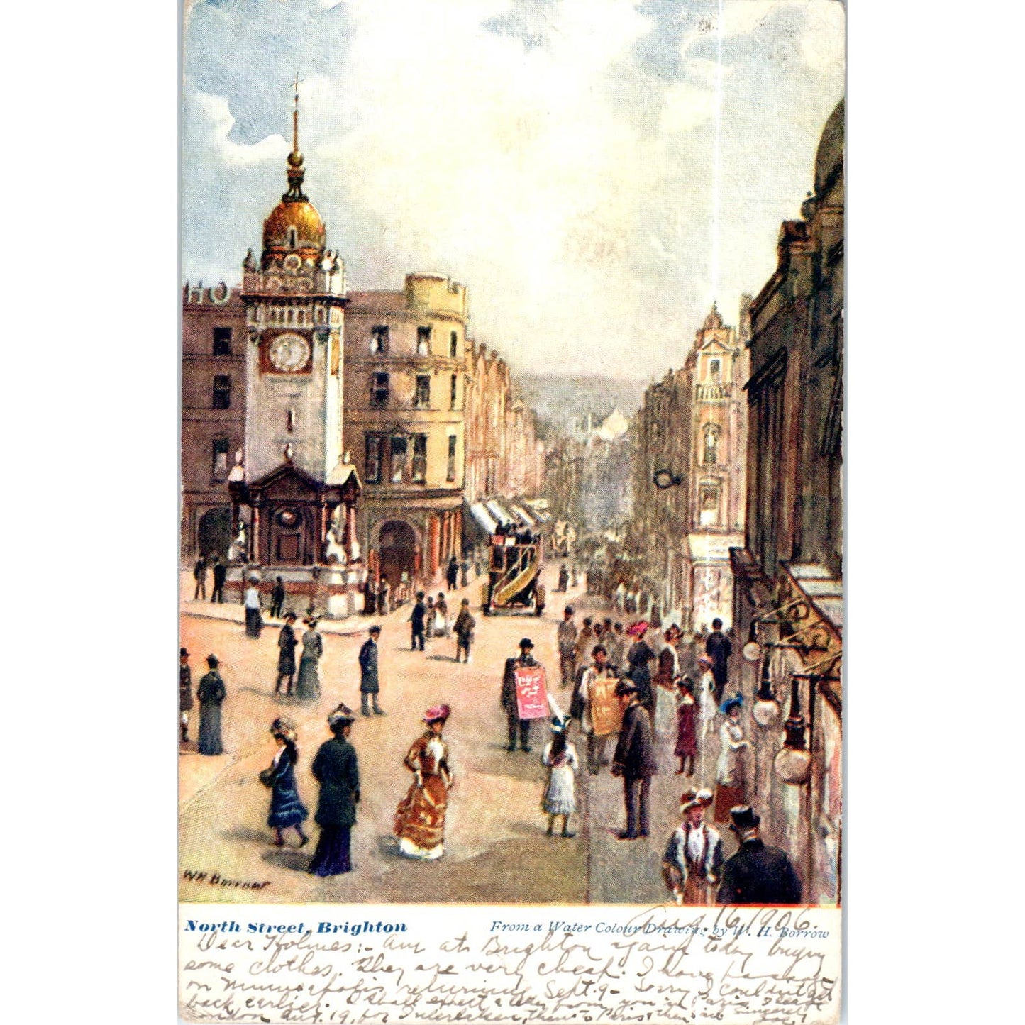 North Street Brighton 1906 Original Postcard TK1-P19