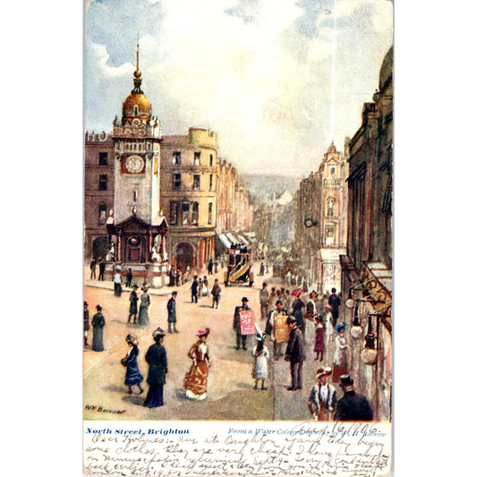 North Street Brighton 1906 Original Postcard TK1-P19