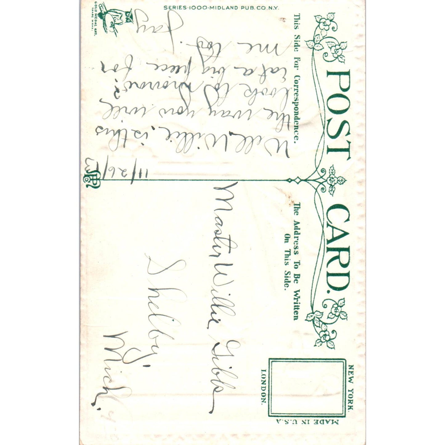 Thanksgiving Pilgrim at the Dinner Table 1913 Original Postcard TK1-22