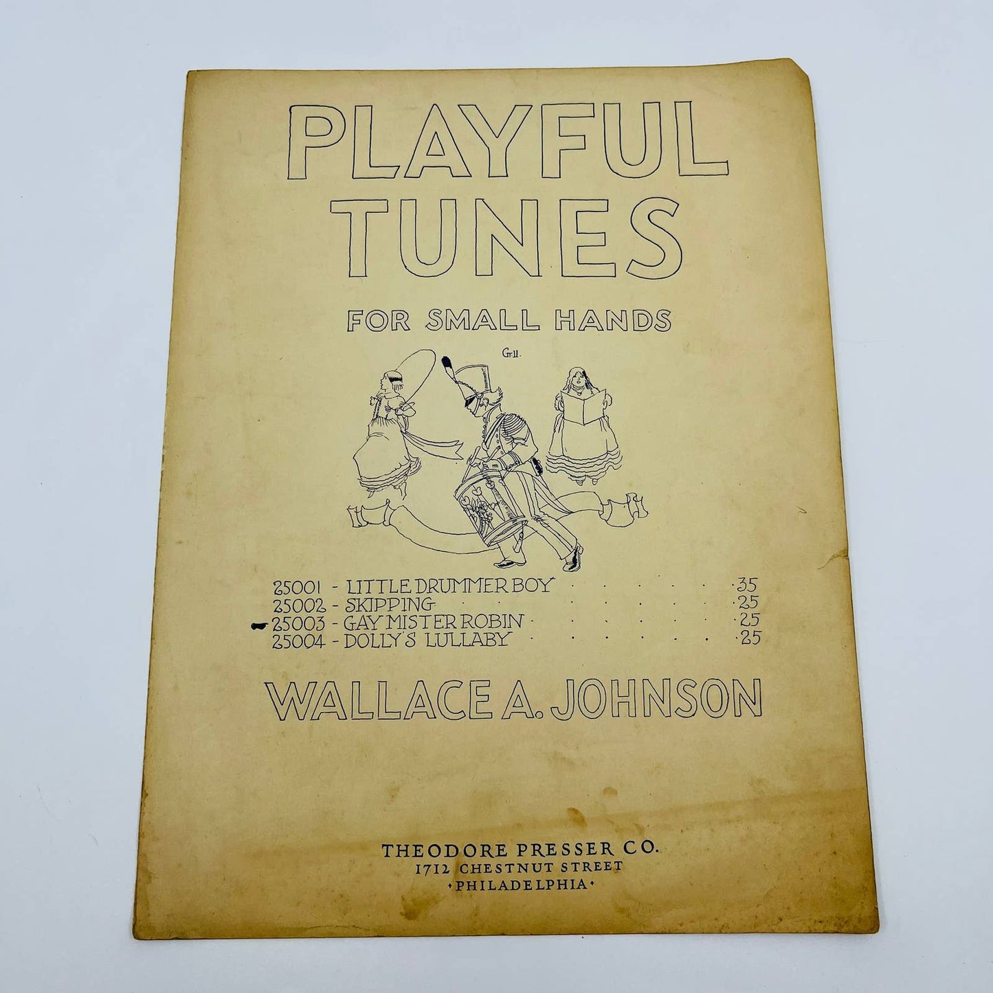 1930 Children’s Sheet Music Playful Tunes for Small Hands - Gay Mister Robin M1