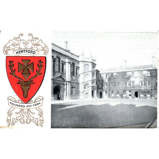 Hertford College Oxford Crest Original Postcard TK1-P20