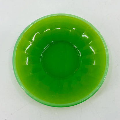 Akro Agate Marble Green Jadeite Circle Plate Child's Toy Tea Party Doll 2.75”