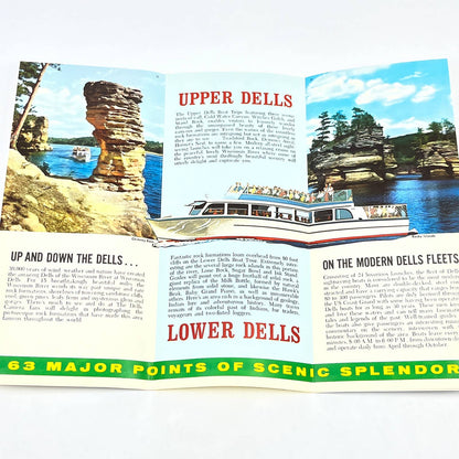 1960s Wisconsin Dells Captain Seemore Scenic Boat Trips Fold Out Brochure AC1