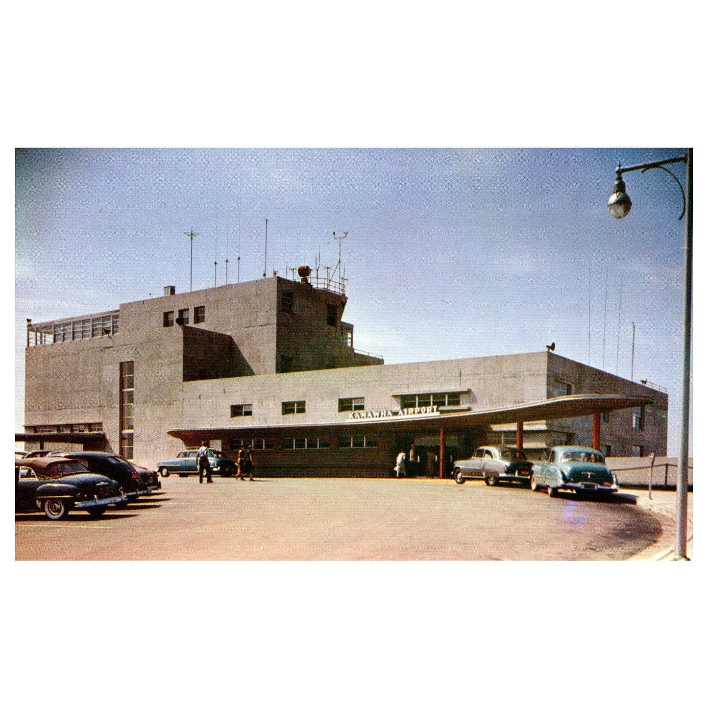 Vtg Postcard - Administration Building Kanawha County Airport Charleston WV AD9