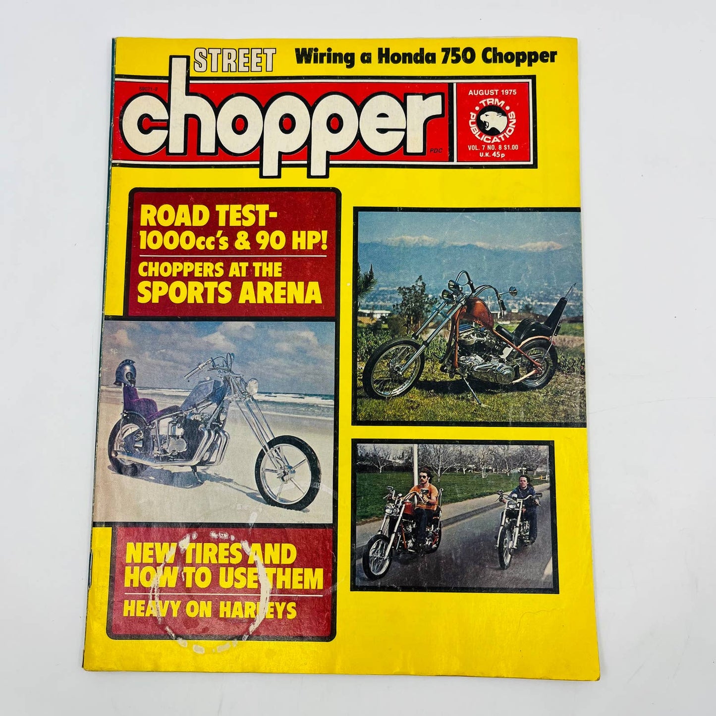 1975 Street Chopper Magazine Aug. Honda 750 Heavy Harleys 1000cc Road Test FL2