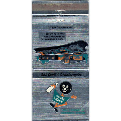 Strike N' Spare Bob Gall Dennis Taylor Bowling Independence MO Matchbook MM10-3