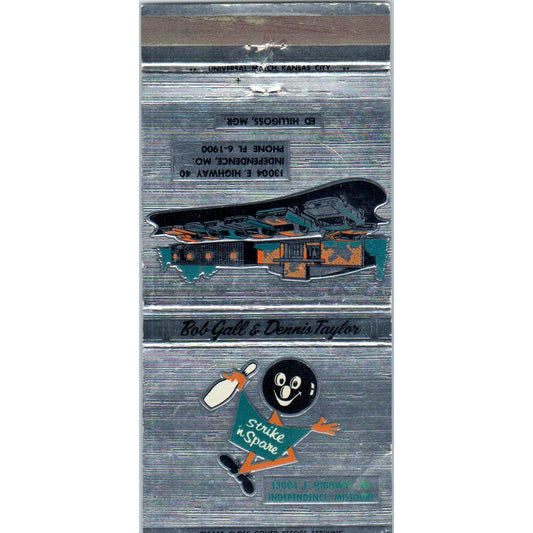 Strike N' Spare Bob Gall Dennis Taylor Bowling Independence MO Matchbook MM10-3