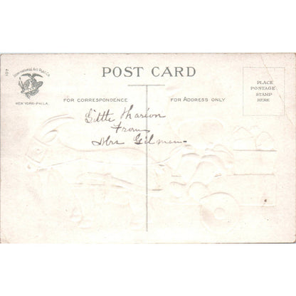 Ellen Clapsaddle Christmas Girl Elf Goat Cart c1910 Original Postcard TK1-26