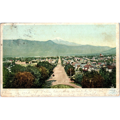 1908 Colorado Springs & Pikes Peak Colorado Original Postcard TK1-29