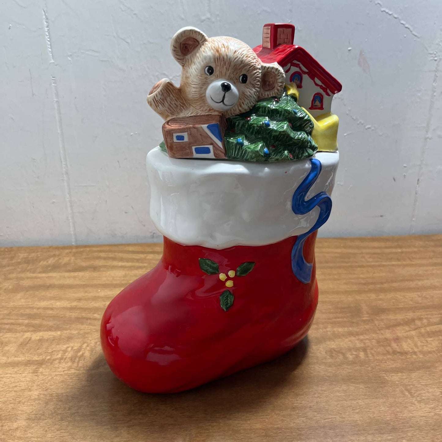 Vintage The Cook's Bazaar Toyland Santa 11.5" Ceramic Cookie Jar Canister IN BOX
