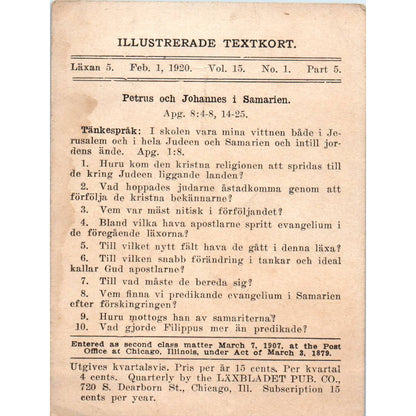 1920 Christian GERMAN Lesson Picture Card Ye Shall Be Witnesses Unto Me SE5