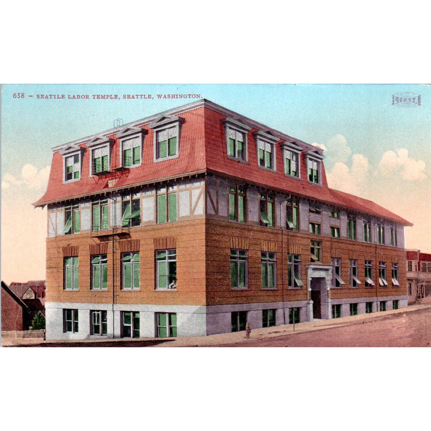 Vintage Postcard Seattle Labor Temple Seattle Washington TD9-W2-2
