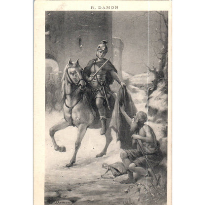 Saint Martin Partageant Son Manteau Original Postcard TK1-P20