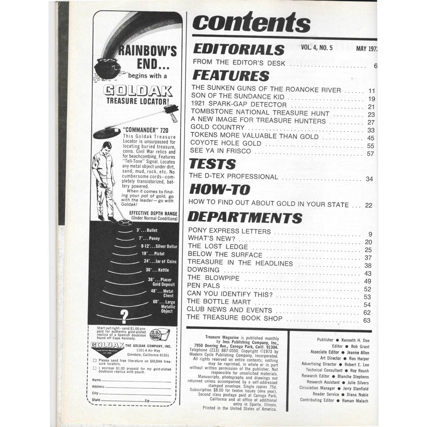 Treasure Magazine - Treasure Hunting Gold Mining Metal Detecting May 1973 M4