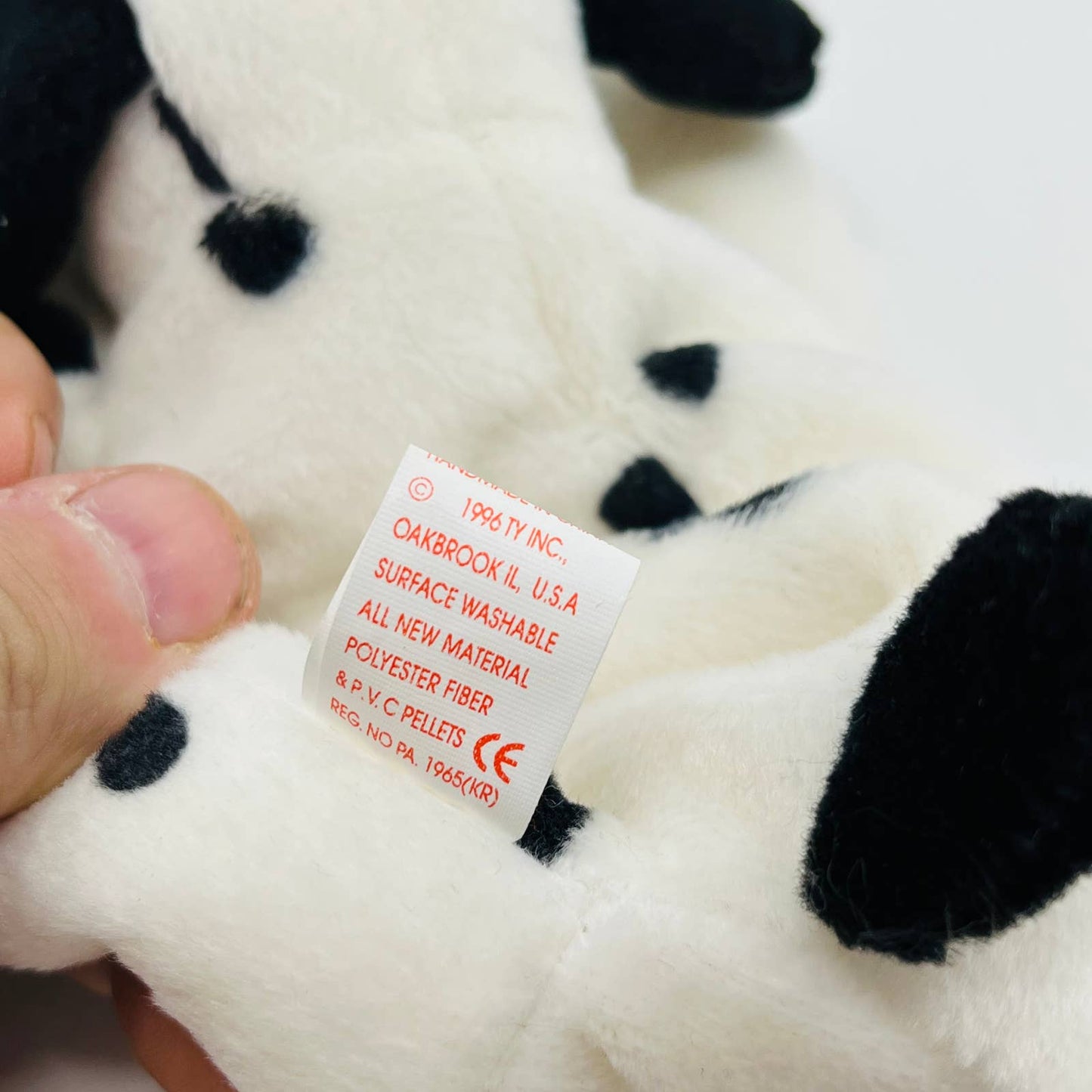 TY Beanie Baby DOTTY Dalmation Dog 1996 Retired - with Tag in Protector TC1