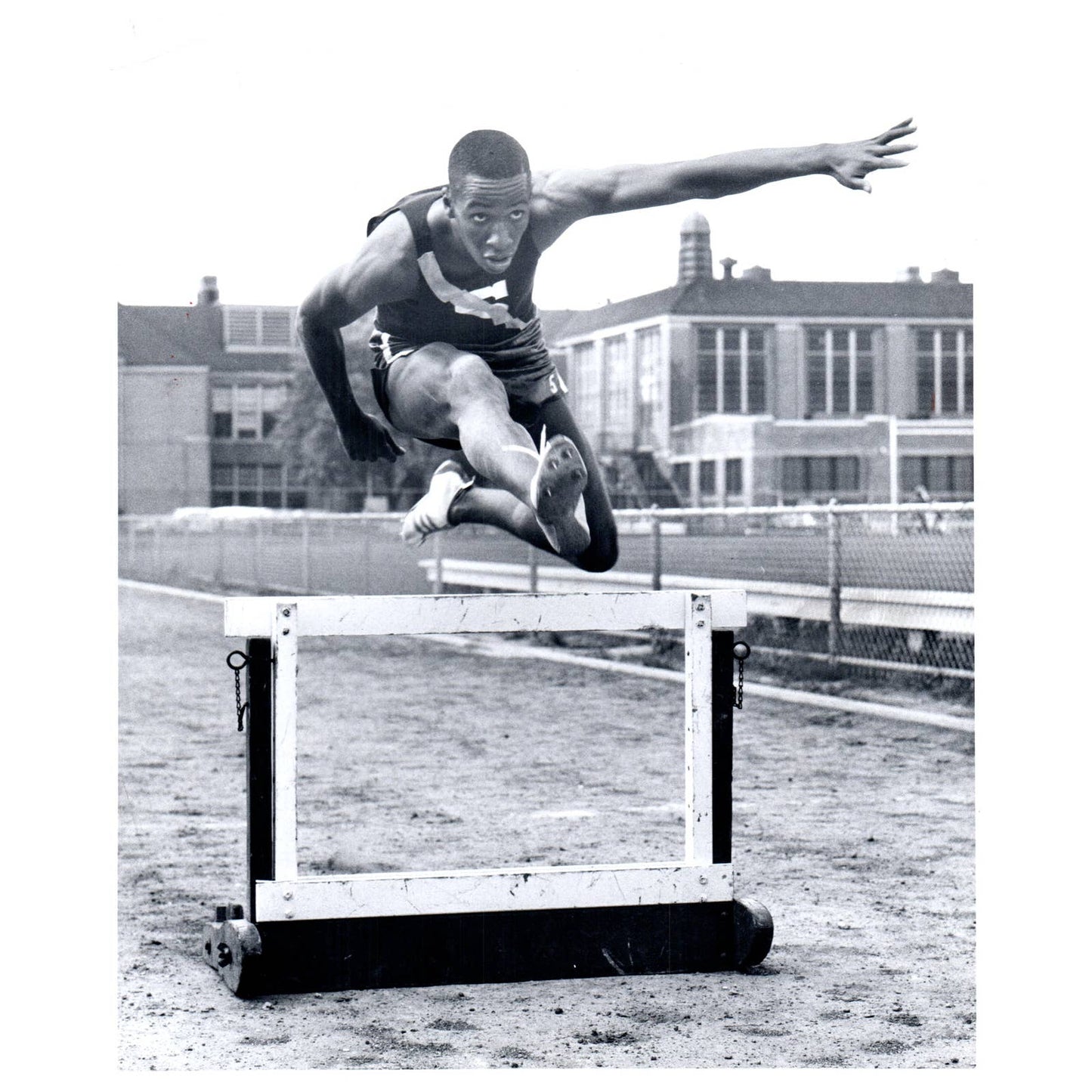 1964 Original Press Photo Track Hurdles Bill Patmon 8x10" AD2