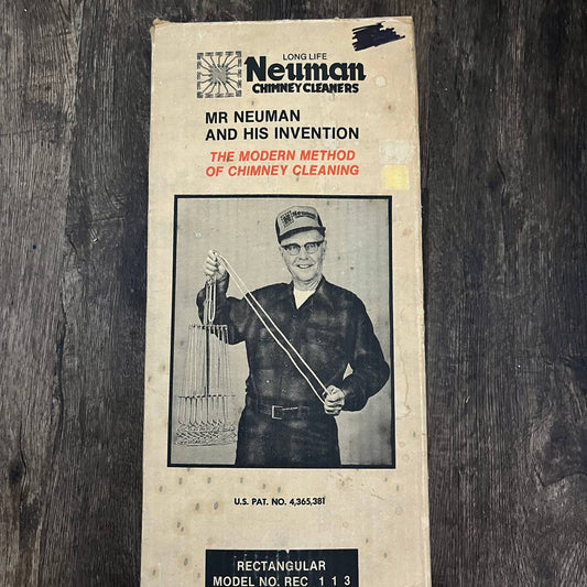 Vintage Neuman Chimney Cleaner Square Sweep Metal USA Model #REC 113 in Box