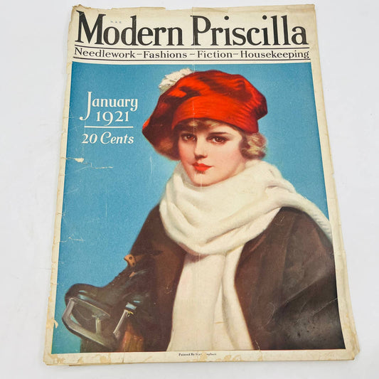 Modern Priscilla Magazine Jan 1921 Beautiful Woman Art Deco Cream of Wheat BA4