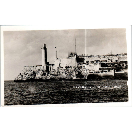 View of Morro Castle RPPC Havana Cuba Original Postcard TK1-P12
