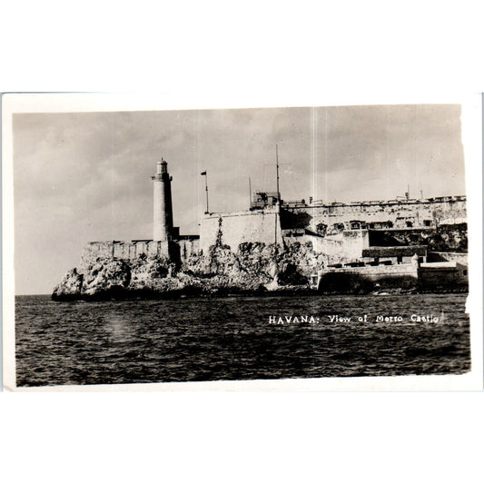 View of Morro Castle RPPC Havana Cuba Original Postcard P2-7