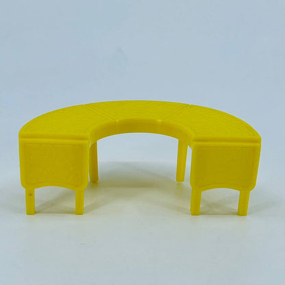 1950s MARX Dollhouse Furniture Celluloid Yellow Half Circle Coffee Table TD6