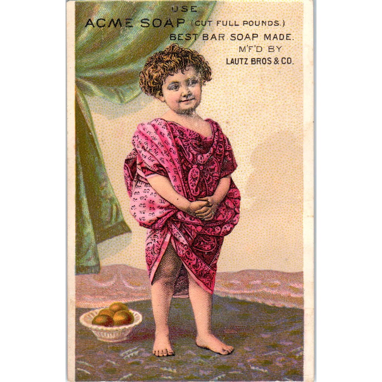 1880s Victorian Trade Card Acme Soap - Lautz Bros. & Co SF2