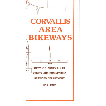 1980s Corvallis Oregon "Corvallis Area Bikeways" Fold Out Map Brochure SF3