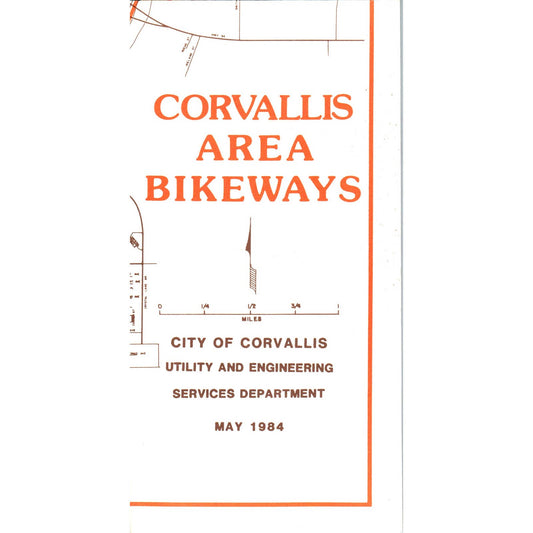 1980s Corvallis Oregon "Corvallis Area Bikeways" Fold Out Map Brochure SF3