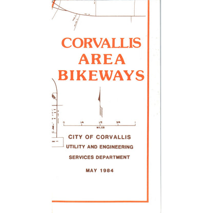 1980s Corvallis Oregon "Corvallis Area Bikeways" Fold Out Map Brochure TH2-SF2