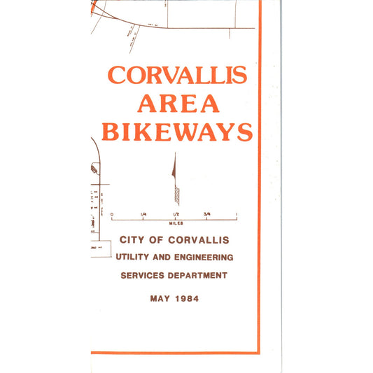 1980s Corvallis Oregon "Corvallis Area Bikeways" Fold Out Map Brochure TH2-SF2