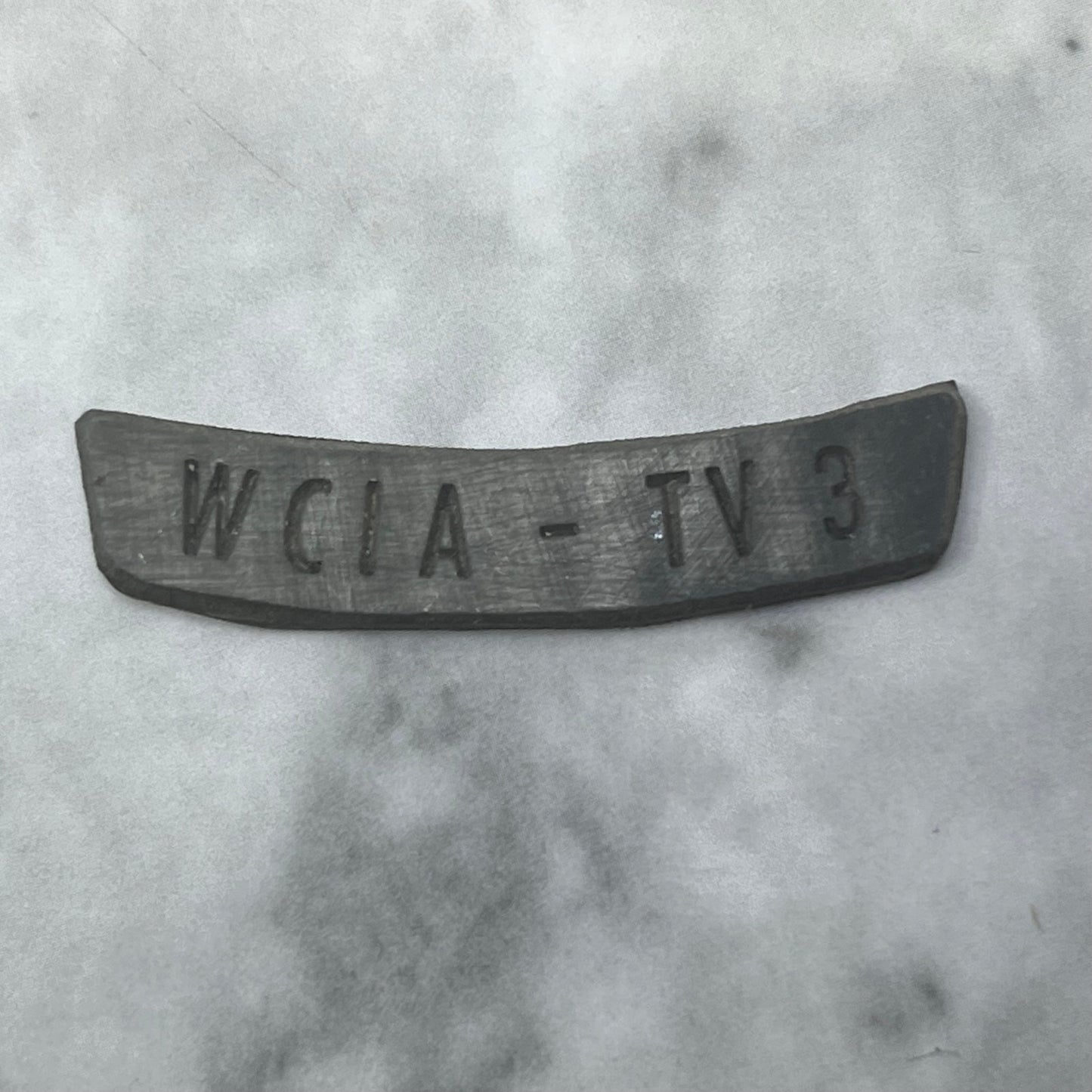 Vintage Letterpress Printers Block Plate TV Radio Call Letters WCIA-TV 3 SE842