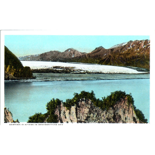 Harding Glacier in Resurrection Bay Alaska Original Postcard P2-6