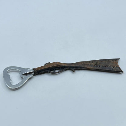 Vintage Shotgun Rifle Musket Handle Beer Bottle Opener Copper & Chrome Japan SD3