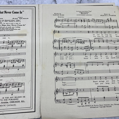 1920 MISSY - A SOUTHERN LONGING sheet music Francis A. Stanton Harold Rose V39-3
