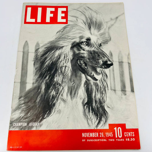 LIFE MAGAZINE Nov 26 1945 AFGHAN HOUND Dog Jackie Robinson Natalie Wood Truman