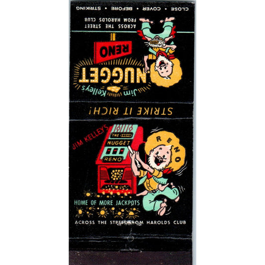 Jim Kelley's Nugget Reno NV Advertising Matchbook Cover MM11-8