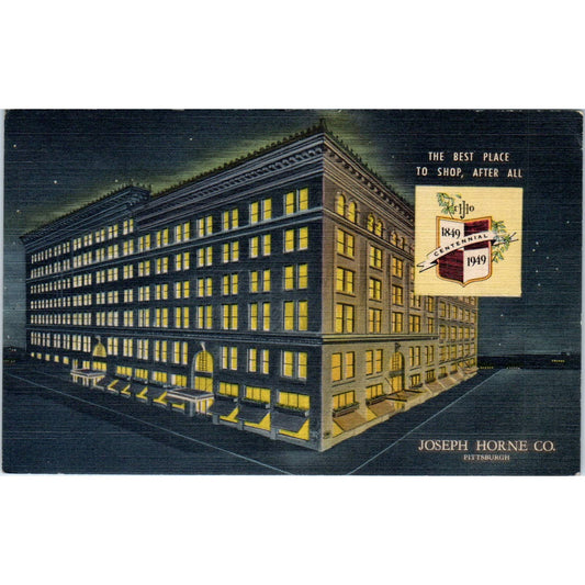 Vintage Postcard Joseph Horne Co. At Night Pittsburgh PA TD8-P2