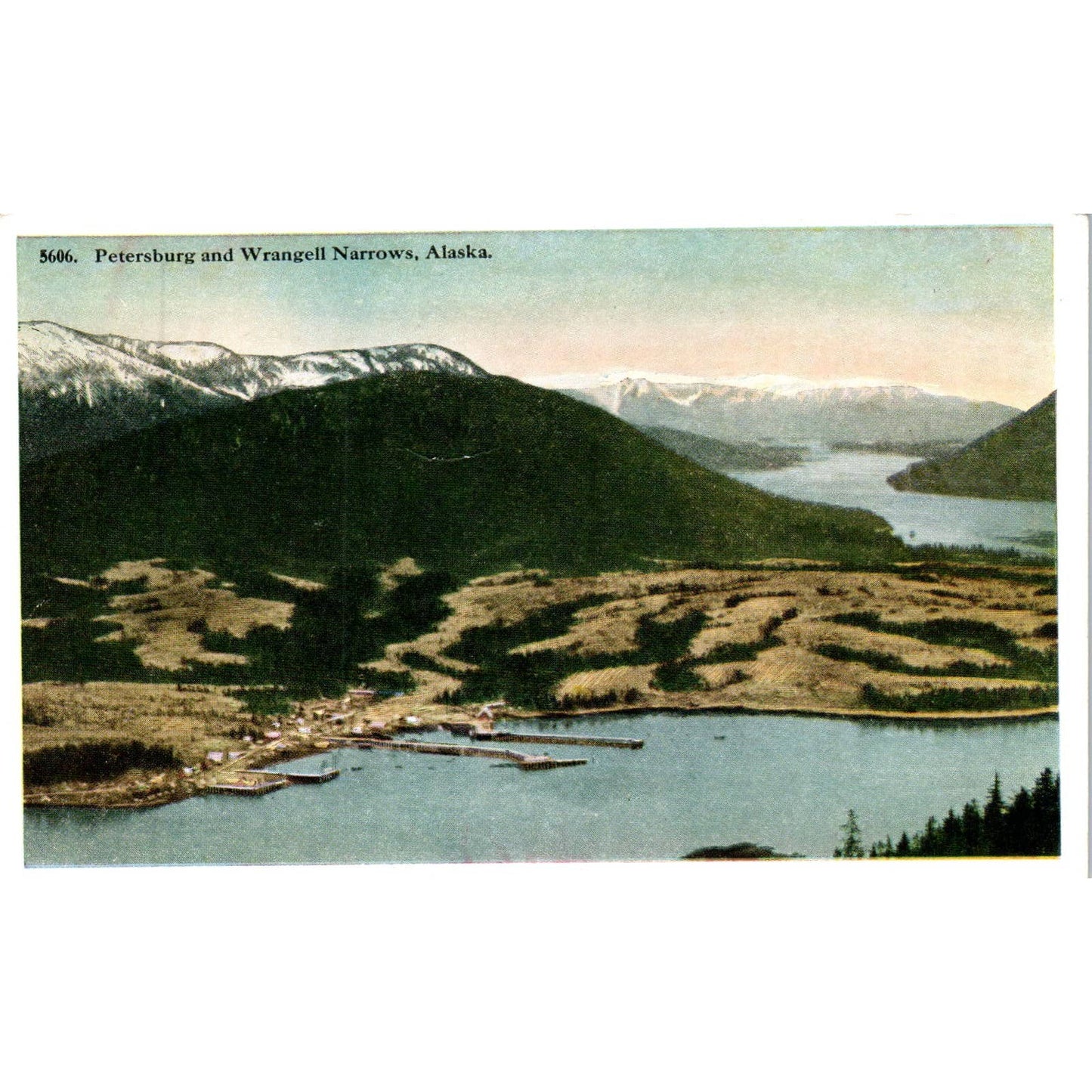Petersburg and Wrangell Narrows Alaska Original Postcard TK1-30