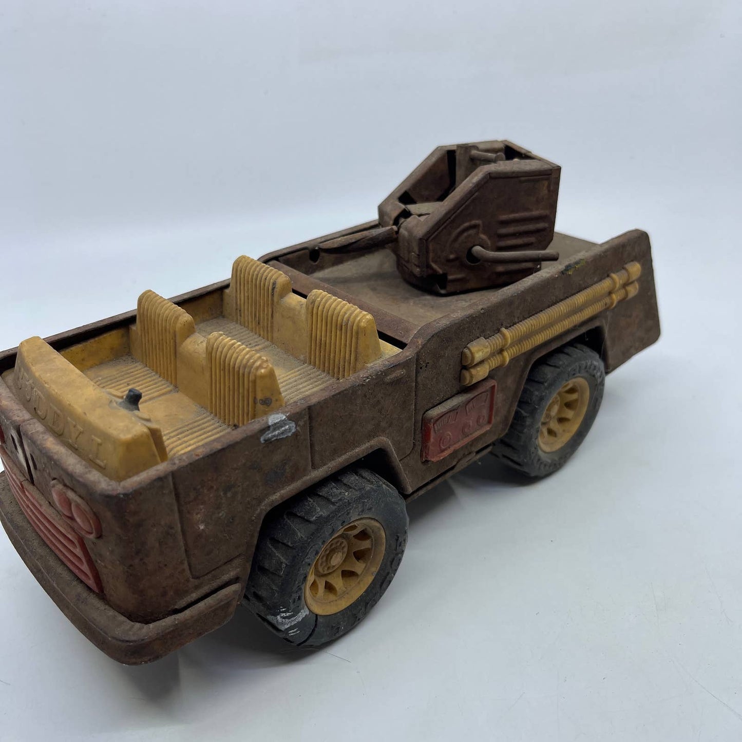 Vintage Buddy L Truck Army Vehicle Fire Truck 11” Japan TI2