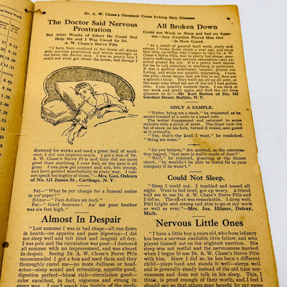 1908 Dr. Chase’s Almanac Quack Medicine Nerve Tonic Ointment Booklet C10