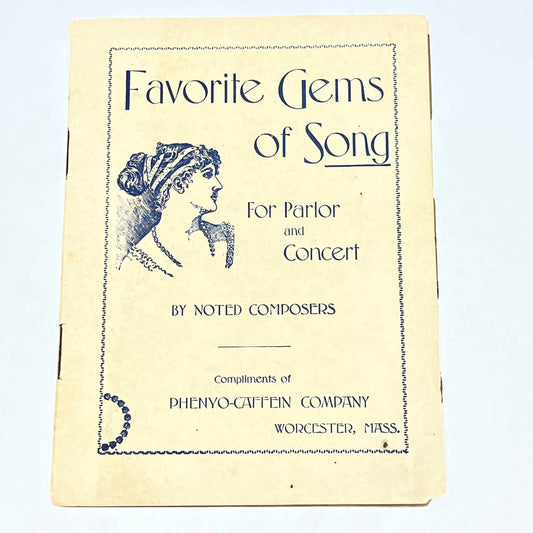 1899 Favorite Gems of Song Quakery Promo Book Phenyo-Caffein Co Worcester MA AC3