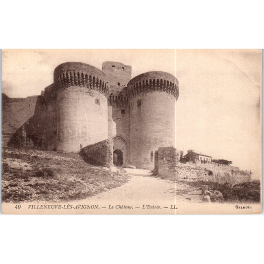 Villeneuve Les Avignon Le Château L'Entrée Original Postcard P1-15