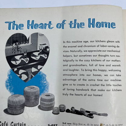 1954 Kitchen Crochet Patterns Coats & Clark 304 Place Mat Curtain Potholders TH7