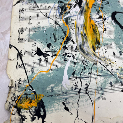 Original Mixed Media Abstract Art Painting 10x13” Vivid Notes Signed #4