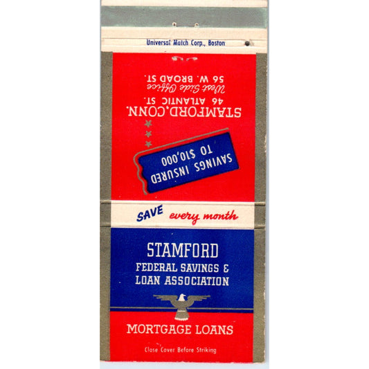 Fred E. Ford Mortgage Stamford CT Advertising Matchbook Cover MM9-7
