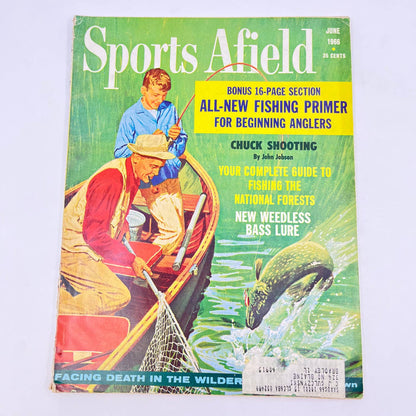 1966 June Sports Afield Magazine Weedless Bass Lure Beginner Anglers TE8