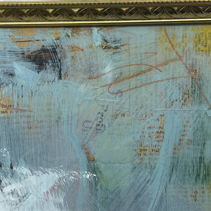 Original Framed Mixed Media Abstract Art Painting 10x12 “Double Fission” w/ COA