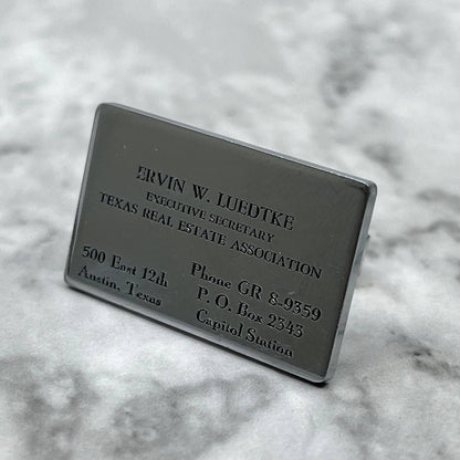 Vtg SINGLE Cufflink Ervin W. Luedtke Texas Real Estate Association Austin SA2