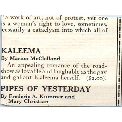 c1920 Harper's Magazine Ad - Old Town Canoe Company Maine EA3-2